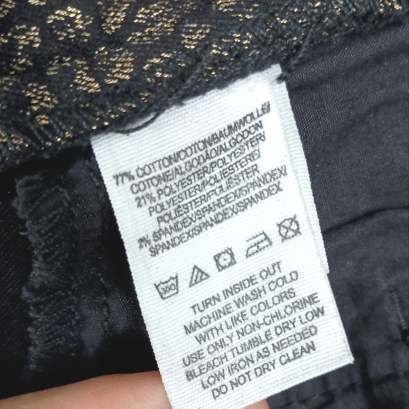 Free People Black and Gold Leopard Cheetah Skinny Jeans - Picture 7 of 9